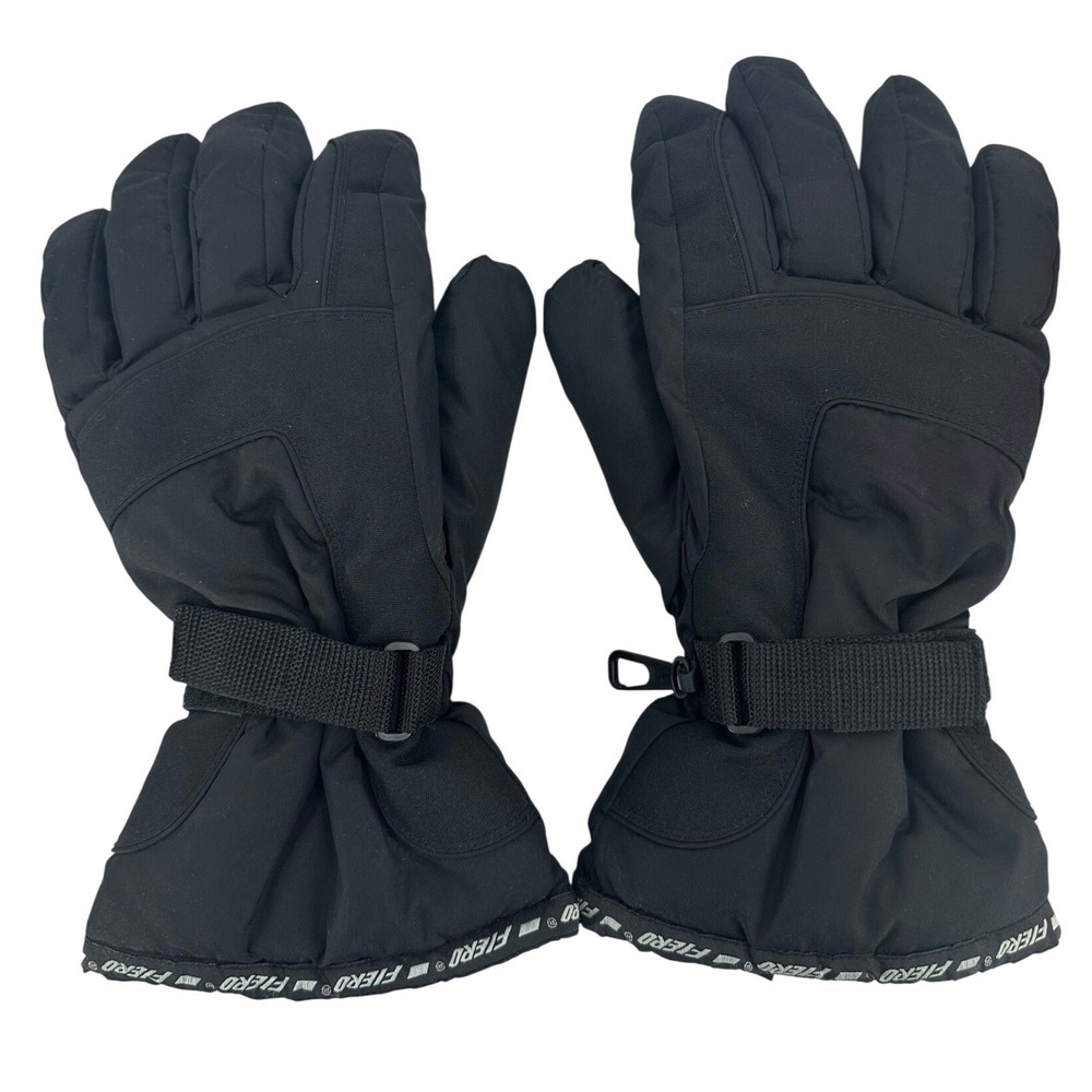 Fiero Men XXL Ski Gloves Black Leather Palm Aquabloc Winter Snow 46634F Gorpcore